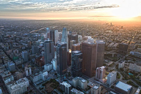 Flying over down town la with LA Flight School Inc